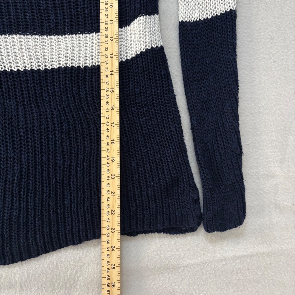 Lauren Ralph Lauren Linen Cotton Striped Sweater Navy Red White Boat Neck M - Picture 5 of 6
